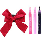 Satin Sleep Mask with Red Bow and 3 Acrylic Markers, Silk Blindfold for Travel and Nap, Valentine Gift