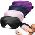 4 Pack Silk Sleep Mask, Blackout Eye Mask with Adjustable Strap