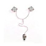 Metal Anal Egg with Adjustable Nipple Clamps Non Piercing Clit Clamp