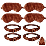 Faux Fur Plush Eye Mask Faux Furs Furry Sleep Masks Blindfold Eye Cover for Sleeping Women Men Travel Nap Gifts