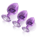 Sex Toys Anal Butt Plug, 3Pcs Adlut Toys Safety Metal Butt Plug Sexy Toy with Crystal Diamond Anal Sex Toy for Men Adult Sex Toys & Games (Purple)