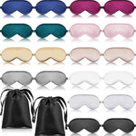 20 Pcs Silk Sleep Eye Mask Bulk, with Elastic Strap, Multicolored