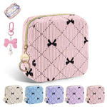 Period Bag for Teen Girls, Corduroy Sanitary Napkin Pouch, B-Pink