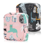Period Bag Sanitary Napkin Storage Bag for Feminine Pads Panty Liners Tampons and Reusable Pads, Sanitary Pads Pouches First Period Kit for Teen Girls/Women 2 Pack (Pink/Grey Cat)