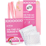 Pixie First Period Kit for Girls 9-12 - Best Organic Cotton Teen Pads with Wings - Period Tracking Bracelet & Discreet Crossbody Bag - On-the-Go Tween Starter Kit & Feminine Care Hygiene Essentials