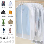 Garment Bags for Hanging Clothes, Set of 12 Suit Bags Dust-Resistant Clothes Cover Bags PEVA Breathable Clothes Protectors with Full Zipper for Closet Storage, 24” x 40”/47”/55”