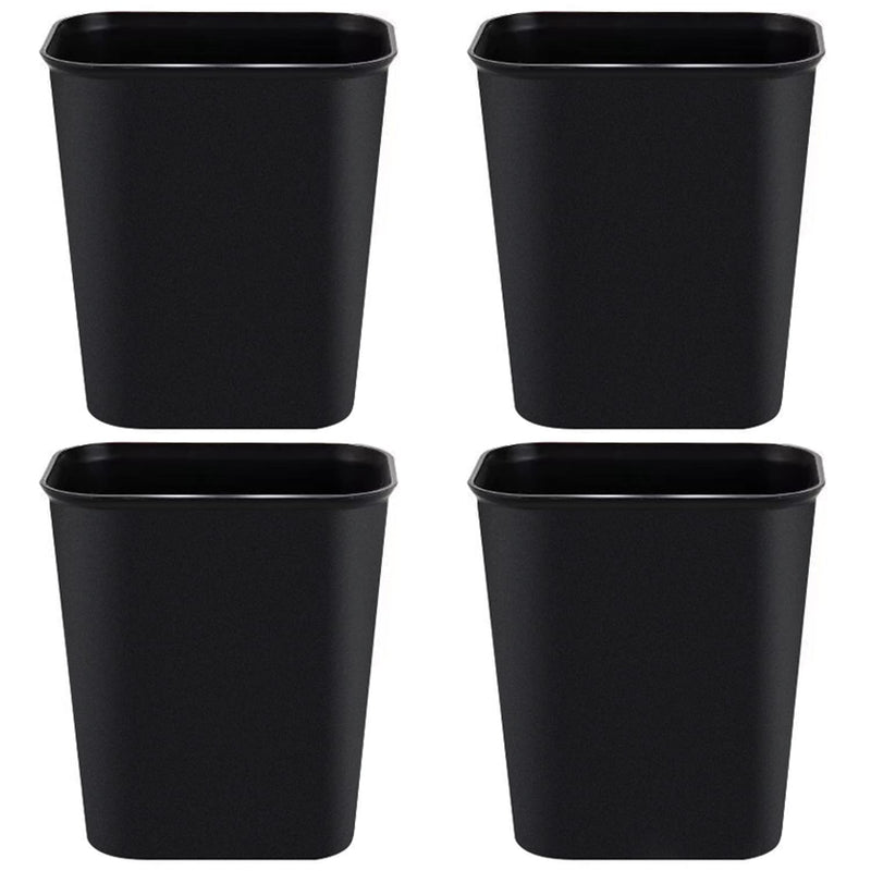 Black Small Trash Can 4Pack, 2Gallon/8 L Plastic Office Trash Can Garbage Can Un