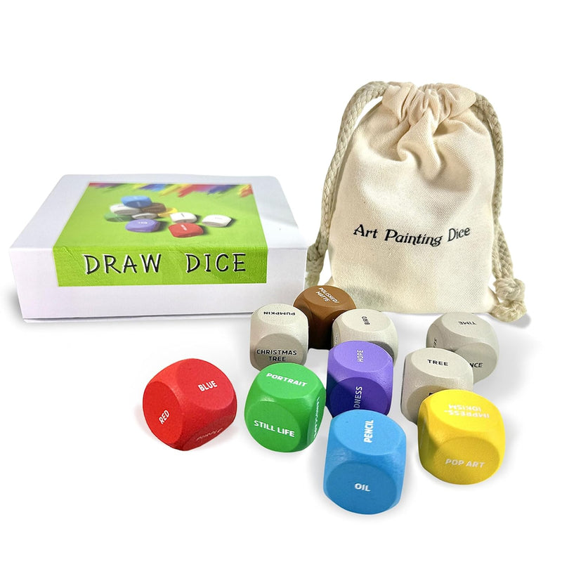 Art Painting Dice, Drawing Game Break Creative Blocks, Gift For Artists, Te