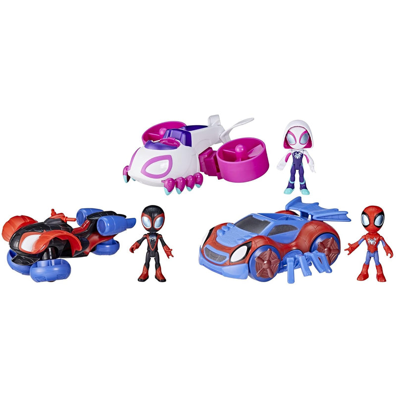 Marvel Spidey and His Amazing Friends Team Spidey Change ‘N Go Riders Playset, 3 Toy Cars and Action Figures, Preschool Toys, Super Hero Toys for 3 Year Old Boys and Girls and Up (Amazon Exclusive)
