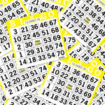 500 Yellow Bingo Paper Sheets, 1-Face 4 x 4 Inch Disposable Dauber Cards