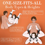 BDSM Bondage Restraint Kit β Adjustable Cuffs, Neck-to-Thigh Sling & Nipple Clamps