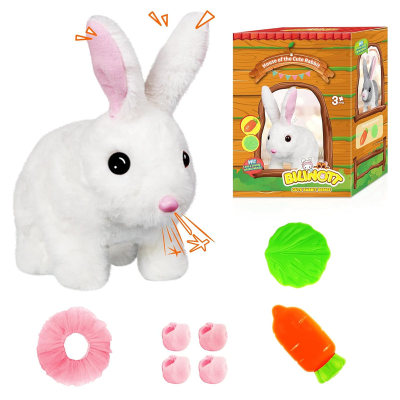 Bunny Toys For Kids, Realistic Rabbit Toys With Jumping Action, Wiggling Ears,