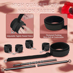 Adjustable BDSM Restraint Kit – Neck to Wrist Cuffs with Spreader Bar for Couples