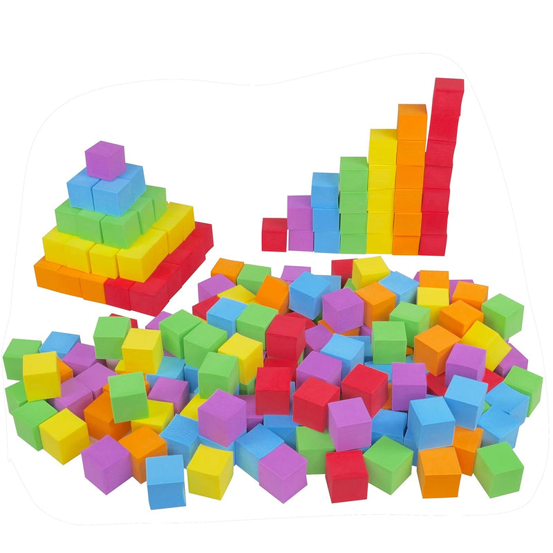 Colorful Foam Cubes, 216 Pcs, 1 Inch, Multicolor Blocks For Crafts, Counting,