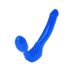 Slim Silicone Strapless Strap-On Harness-Free Double Dildo (Without Vibrator) Small Size: 5.5 X 1.25 Inches In Blue