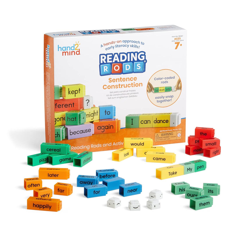 hand2mind Reading Rods Sentence Construction, Sentence Building for Kids, P