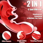 Sex Toys For Women – Licking Tongue Vibrator With 10 Thrusting & 10 Licking Modes, Internal Sliding G Spot Vibrator For Dual Clitoral & G-Spot Stimulation, Soft Silicone Adult Toys For Women
