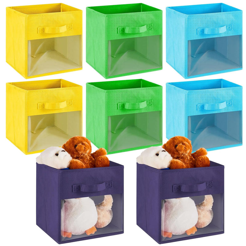 8 Pcs Cube Storage Bins With Clear Window 11'' Cube Storage Organizer Bins For C