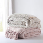 Ultra Soft Cozy Sherpa Throw Blanket, Light Weight Warm Decorative Throw Blanket With Tassel, 2 Tones Ombre Light Brown Pattern Reversible Boho Style Blanket For Sofa, Couch, Bedroom,Travel, 50”X60”