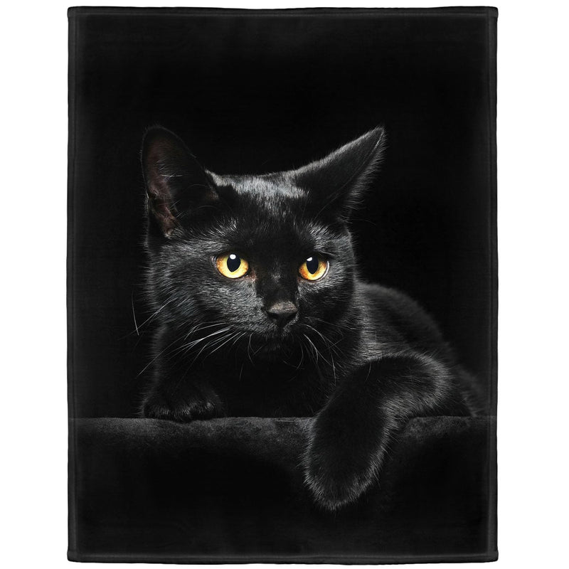 60"X80" Blanket Soft Fluffy Flannel Fleece Throw Black Cat