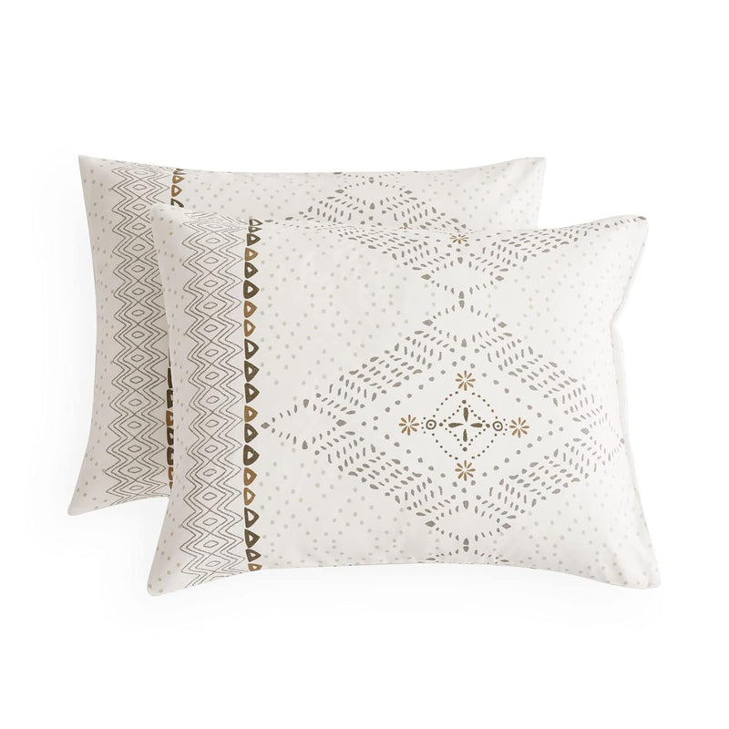 - Pack Of 2 Pillow Cases, Beige Boho Aztec Diamond Bohemian Pattern Printed On