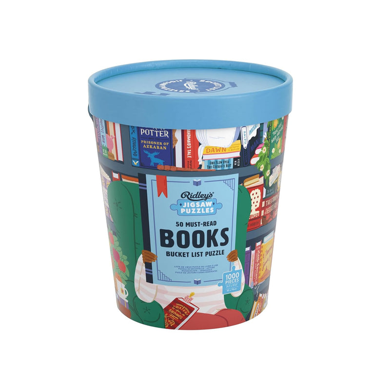 : 50 Must Read Books Bucket List 1000 Piece Puzzle Unique Art Style For Boo