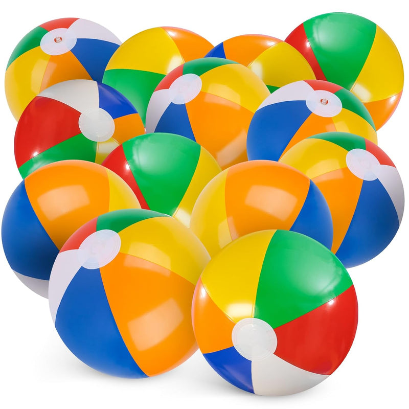 24Pcs Beach Balls For Kids, 8Inch Beach Ball Bulk Inflatable Pool Beach Bal