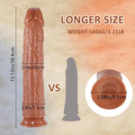15.12 Inch Long Dildo Huge Brown Anal Dildo No Balls,Realistic Extra Long Dildos Anal Plug With Small Glans And Strong Suction Cup Dildos For Deepest Sex Sex Toy For Women Men Gay
