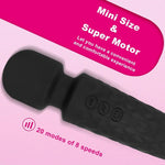 Vibrator Clitoral Female Adult Sex Toys 360-Degree Rotation Clit Stimulator Vibrator Quiet Waterproof Rechargeable Mini Massager 20 Modes Of 8 Speed Power Motors Gift For Women (Black)