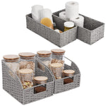 Rope Paper Storage Baskets Set, Gray
