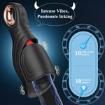 3.98 Inch Penis Vibrator & Stroker, Body-Safe Silicone Male Masturbator With 10 Licking & Vibration Modes, Glans Massager For Men'S Pleasure, Black