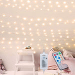 Usb Fairy String Lights With Remote And Power Adapter, 66 Feet 200 Led Firefly Lights For Bedroom Wall Ceiling Christmas Tree Wreath Craft Wedding Party Decoration, Warm White