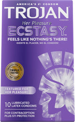 Her Pleasure Ecstasy Lubricated Condoms – 10 Count for Enhanced Comfort & Sensation