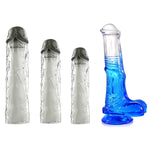 10 Inch Colorful Horse Dildos + 3 Pcs Penis Sleeve Extender