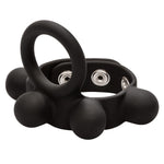 Medium Weighted C-Ring Ball Stretcher Silicone With Fully Adjustable 3 Snap Design Erection Enhancer, Black (43056)