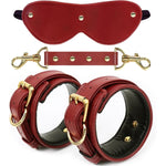 Sex Bondage Bdsm Kit Restraints With Adjustable Pu Leather Handcuffs Ankle Cuff Blindfold Adult Beginner Sm Game Play,Bondage Set Adult Sex Toys For Men Women And Couples