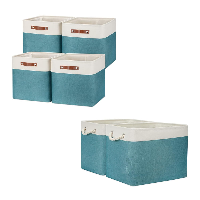 Collapsible Storage Bins Set Of 4 Fabric Storage Cubes 2 Pcs Decorative Baskets