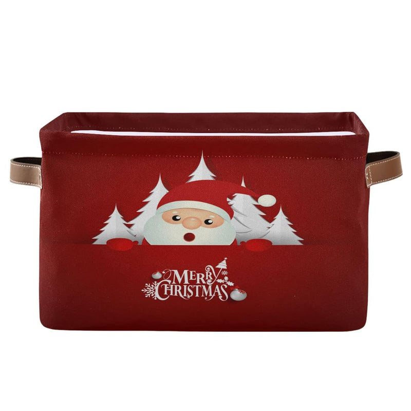 Christmas Santa Claus Red Foldable Storage Box Storage Basket Organizer Bins Wit