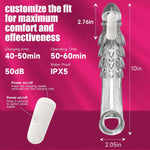 Penis Sleeve, Vibrating Penis Extender Sleeve & Monster Cock Sleeve With 10-Speed Vibrating, Cock Ring, Juguetes Sexuales - Penis Vibrator, And Cock Sleeve For Men | Sex Toys (Clear)