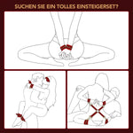 11-Piece Bondage Restraint Kit – Adjustable Cuffs, Collar, Blindfold & More (Red)