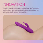 Booster Rotating Rabbit Vibrator - 100% Waterproof, Usb Rechargeable Vibrator 7 Speeds & 360 Degree Rotation - Clitoral Stimulator Rabbit Dildo Adult Sex Toys For Women (Purple)