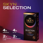 Selection Non-Latex Condoms Variety Pack, 36 Count - Elite, Original, Extra Lube