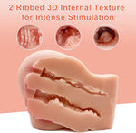 Dual Tunnel Male Masturbator with Textured TPR Sleeve, Compact Pocket Design