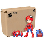 Hasbro Marvel Spidey and His Amazing Friends Hero Reveal 2-Pack, 4-Inch Scale-ActionFigures-Mask Flip Feature, Spidey and Trace-E, 3 and Up