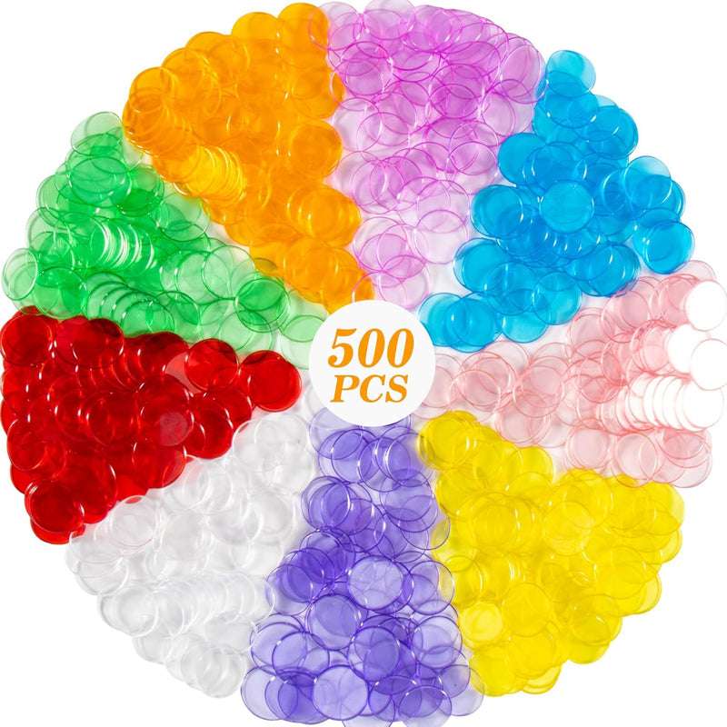 500Pcs Bingo Chips For Bingo Games Colored Bingo Markers Chips Loteria Mexi