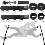 Under Mattress Bed Restraint Set – Adjustable Cuffs, Blindfold & Tickler