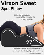 27° Memory Foam Wedge Sex Pillow for Couples, Ergonomic Positioning Support