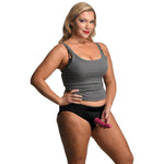 Strap-U Lace Envy Crotchless Panty Harness With Universal O-Ring That Fits Any Strap-On Dildo. Pegging Toys Sex Harness For Women. Machine Washable, Spandex & Nylon, 3Xl (39-44 Waist), Black