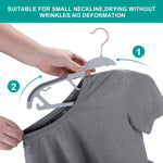 Plastic Hangers, 50 Pack Ultra Thin Non Slip Clothes Hanger Space Saving Coat Hangers, 360°rotating rose gold hook hanger Heavy Duty Pant Hangers (Grey)