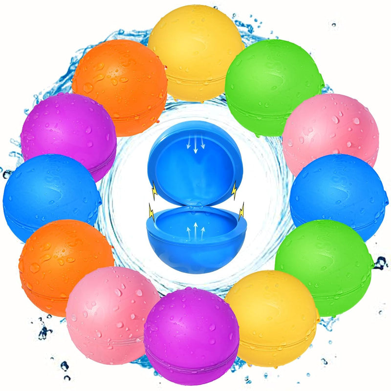 12Pcs Reusable Water Balloons, Pool Toys For Boys And Girls, Beach Outdoor